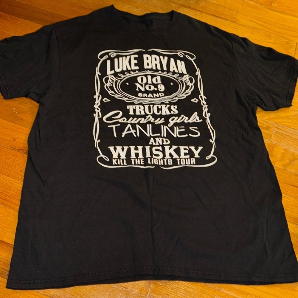 2016 Luke Bryan tour Kill The Lights Country Music T Shirt Black Short Sleeve
